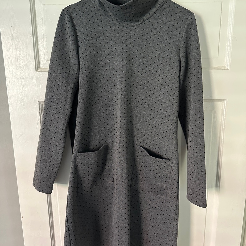 Chic Long Sleeve Polka Dot Dress with Pockets